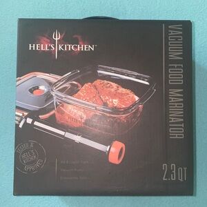 HELL’S KITCHEN VACUUM FOOD MARINATOR 2.3 quarts. plastic dish orange black NEW